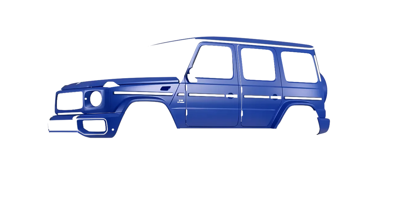 Mercedes-Benz G Class AMG 2025 wrapped in Matt Iced Blue Titanium (KPMF K75505), front three-quarter view
