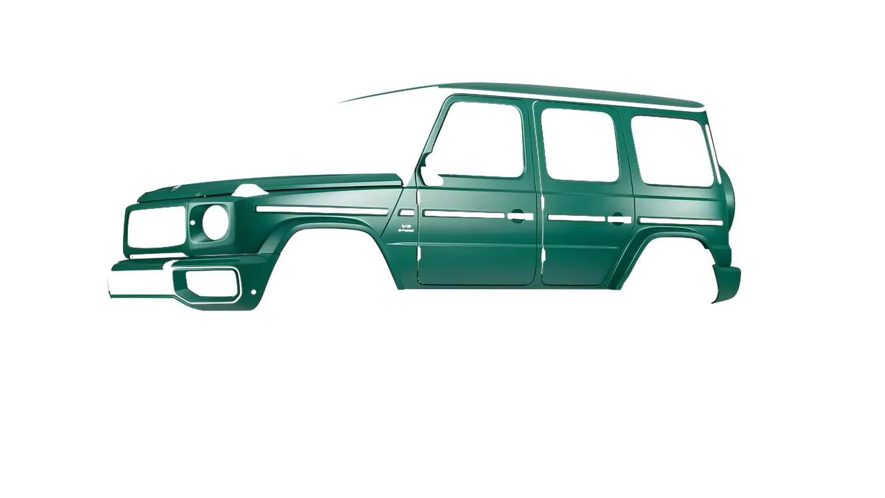 Mercedes-Benz G Class AMG 2025 wrapped in Matt Iced Green Titanium (KPMF K75507), front three-quarter view