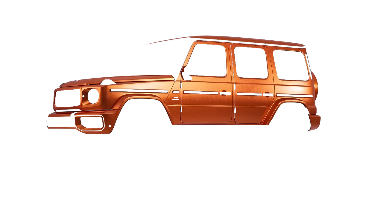 Mercedes-Benz G Class AMG 2025 wrapped in Matt Iced Orange Titanium (KPMF K75502), front three-quarter view