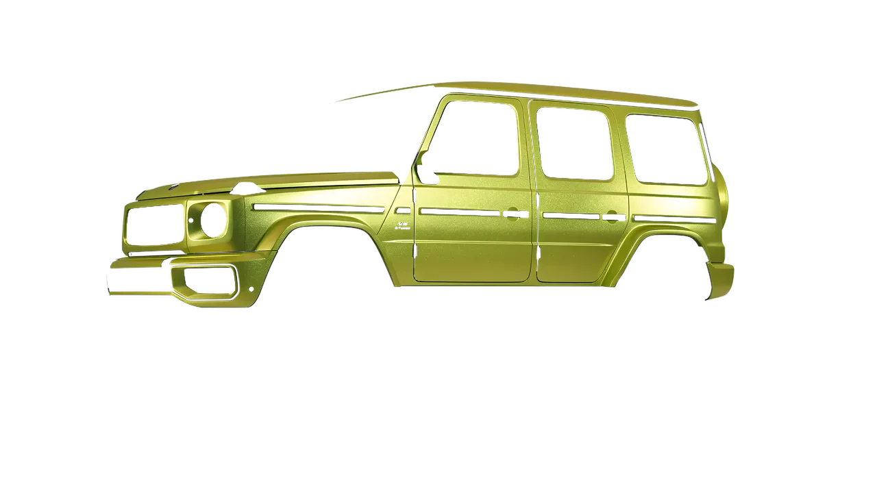 Mercedes-Benz G Class AMG 2025 wrapped in Matt Iced Yellow Titanium (KPMF K75534), front three-quarter view