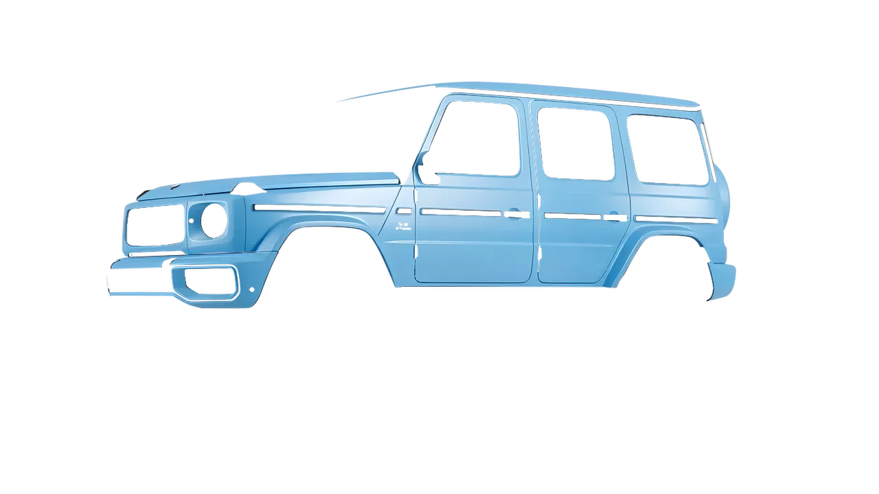 Mercedes-Benz G Class AMG 2025 wrapped in Matt Palladian Blue (KPMF K75517), front three-quarter view