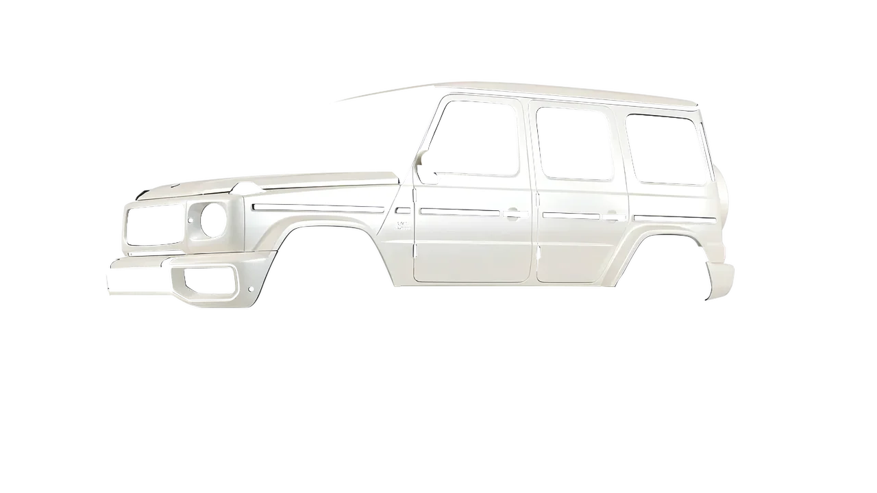 Mercedes-Benz G Class AMG 2025 wrapped in Matt Siberian Pearl (KPMF K75539), front three-quarter view