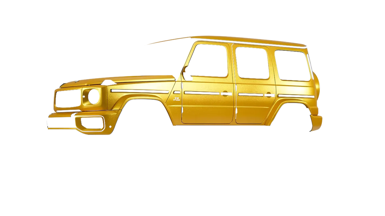 Mercedes-Benz G Class AMG 2025 wrapped in Matt Sonic Yellow Pearl (KPMF K75538), front three-quarter view