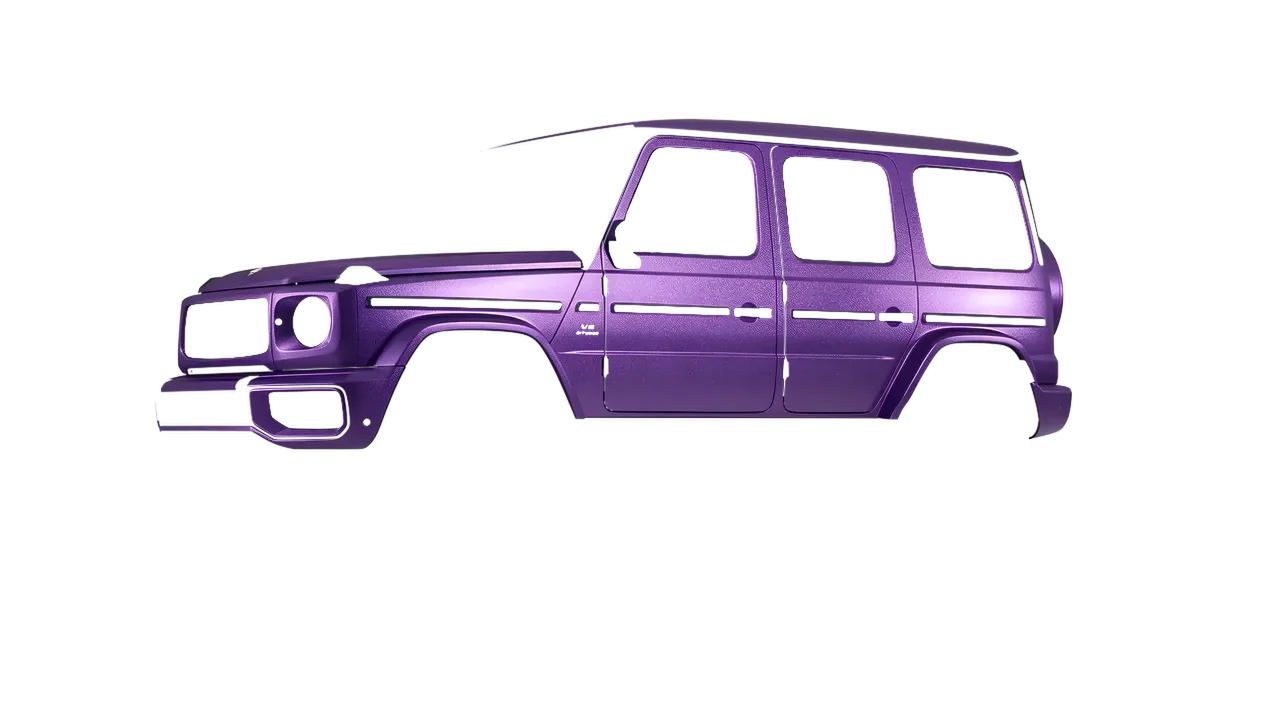 Mercedes-Benz G Class AMG 2025 wrapped in Violet Matt (ORACAL 970RA-406M), front three-quarter view