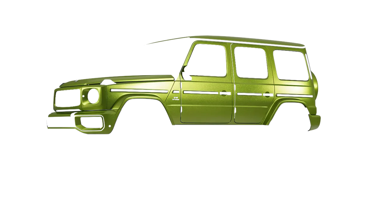 Mercedes-Benz G Class AMG 2025 wrapped in Matt Viper Green (KPMF K75542), front three-quarter view