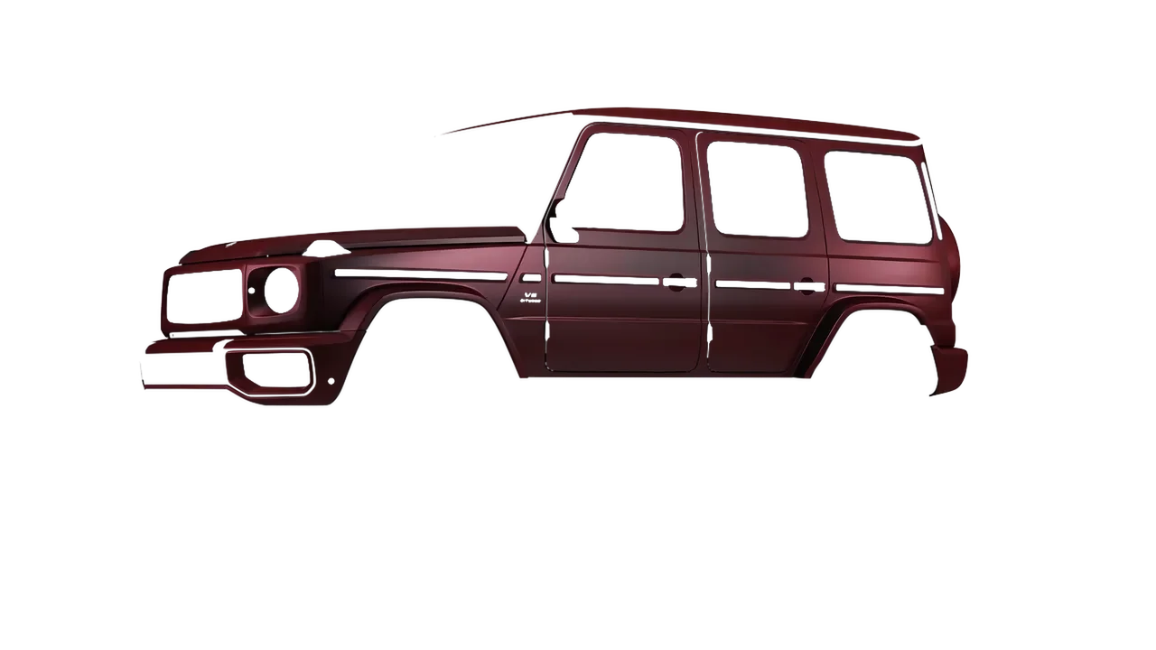 Mercedes-Benz G Class AMG 2025 wrapped in Matt Widowed Red (KPMF K75508), front three-quarter view