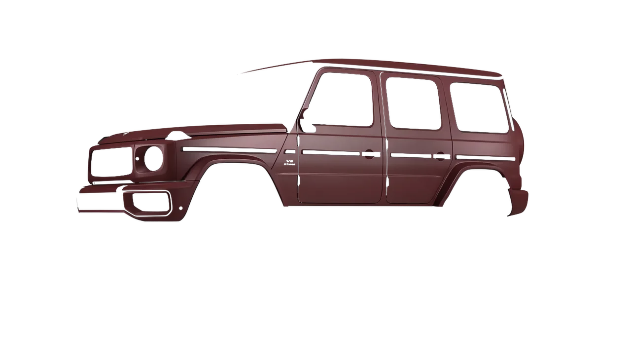 Mercedes-Benz G Class AMG 2025 wrapped in Absolute Matt Mythos Red (KPMF K75801), front three-quarter view