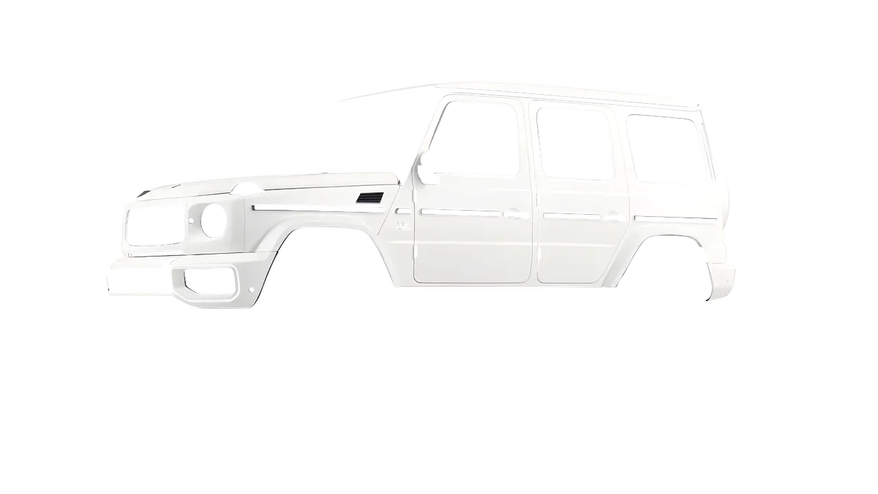 Mercedes-Benz G Class AMG 2025 wrapped in Matt Perfect White (KPMF K75546), front three-quarter view