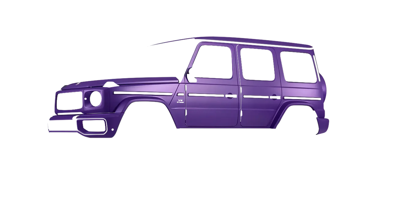 Mercedes-Benz G Class AMG 2025 wrapped in Absolute Matt Royal Amethyst (KPMF K75803), front three-quarter view