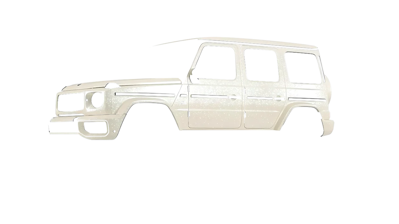 Mercedes-Benz G Class AMG 2025 wrapped in Nacre Gloss (ORACAL 970RA-946G), front three-quarter view