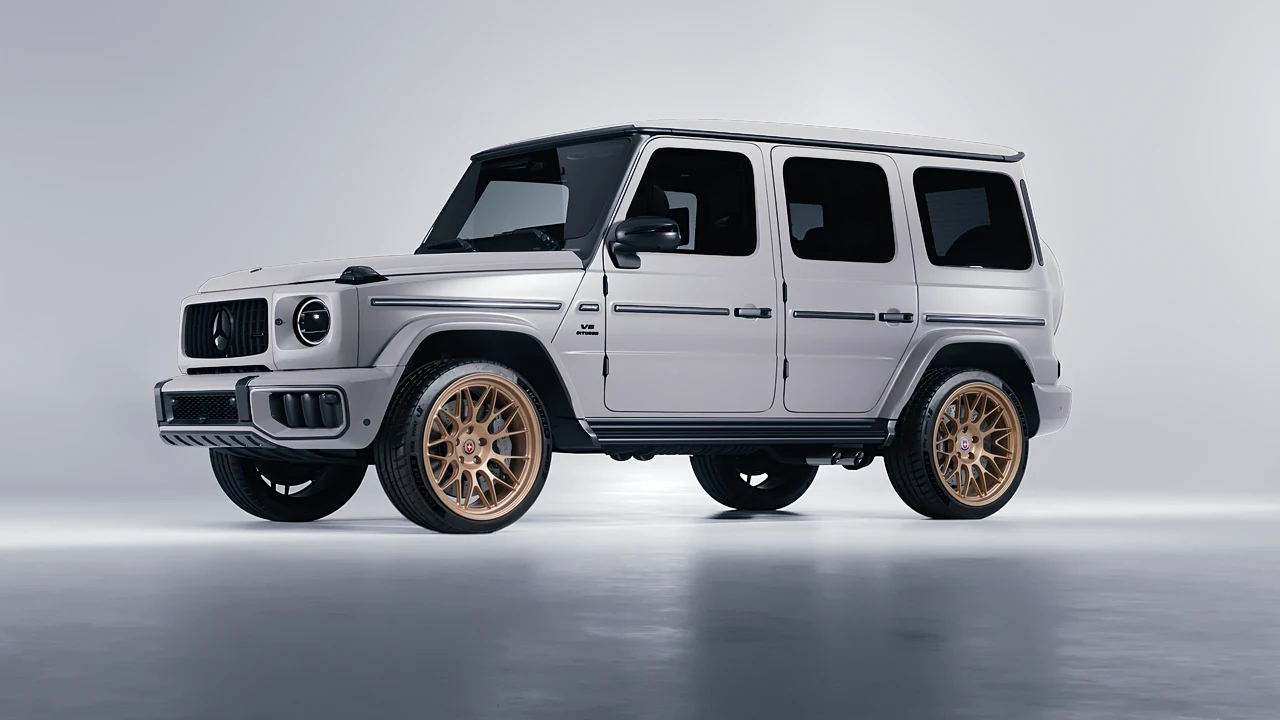 Mercedes-Benz G Class AMG 2025 on HRE Performance Wheels 300-GTS forged wheels, front three-quarter view