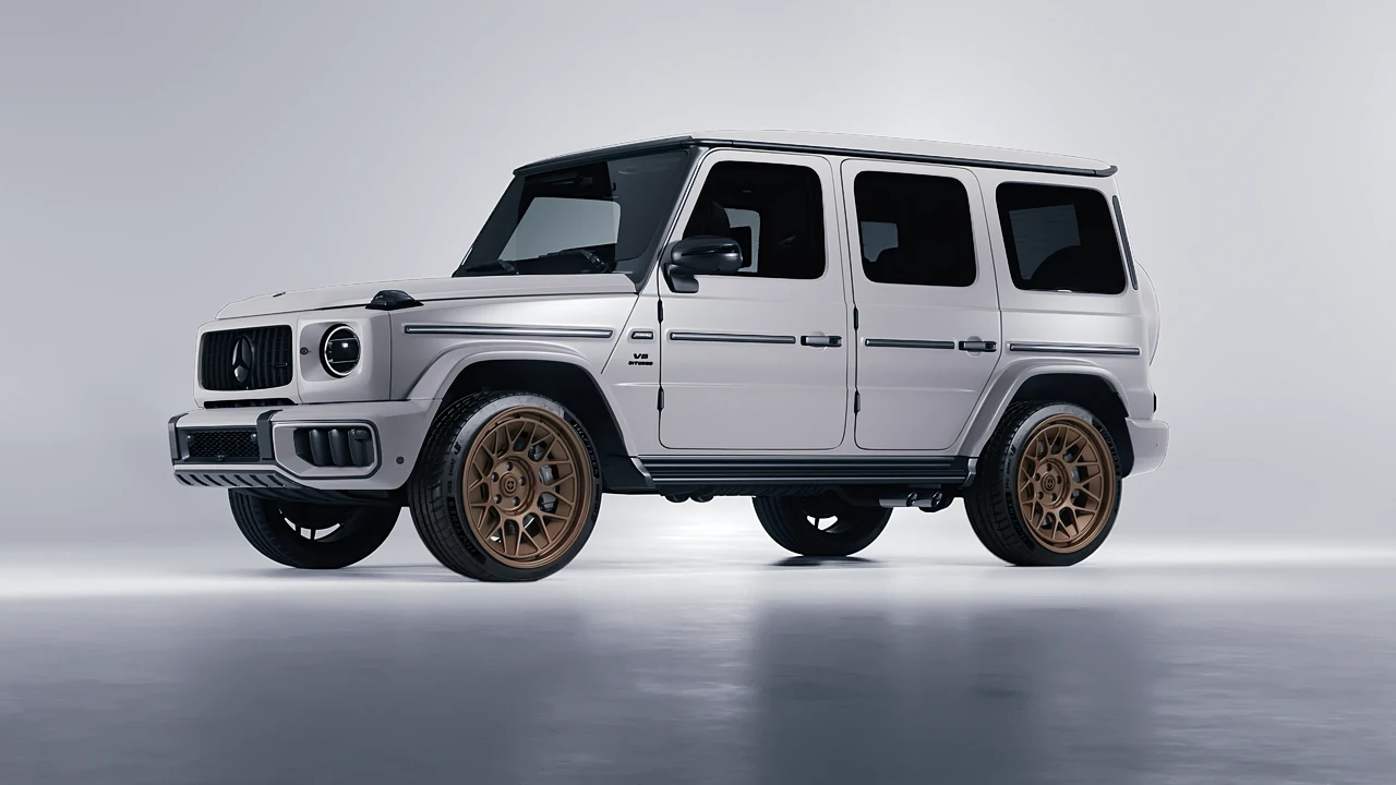 Mercedes-Benz G Class AMG 2025 on HRE Performance Wheels 500-GTM forged wheels, front three-quarter view