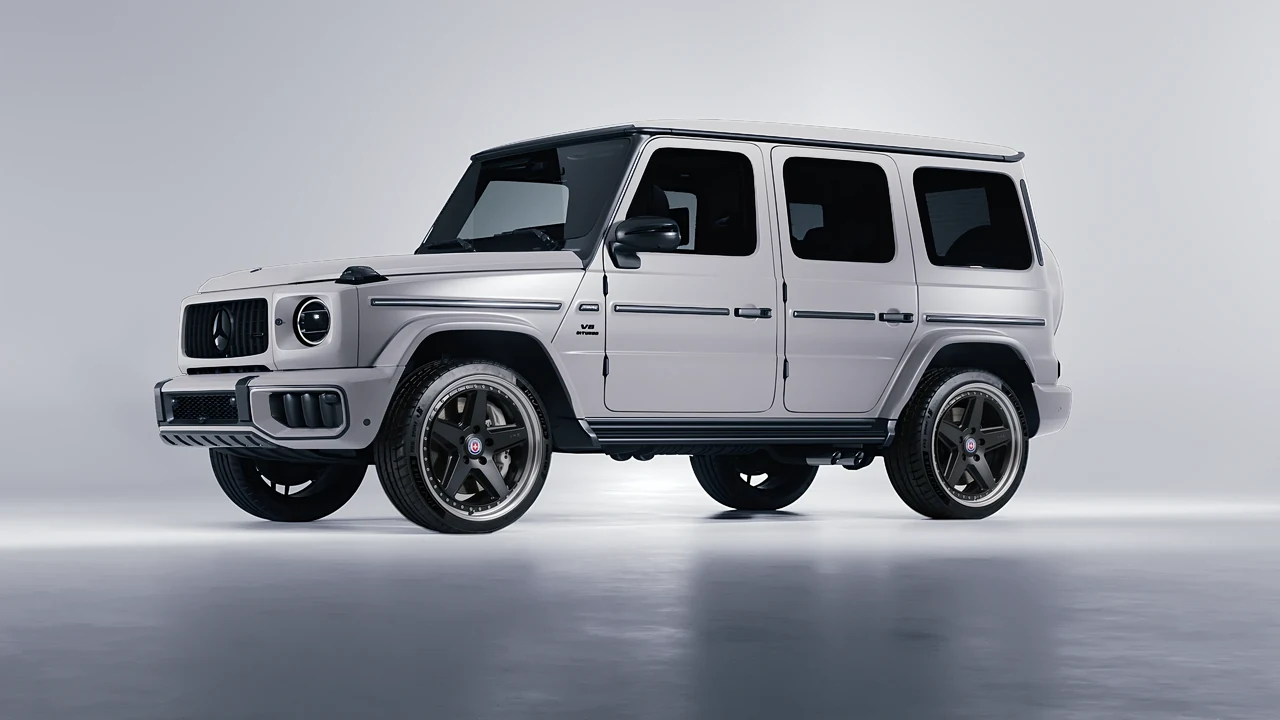 Mercedes-Benz G Class AMG 2025 on HRE Performance Wheels 517 forged wheels, front three-quarter view