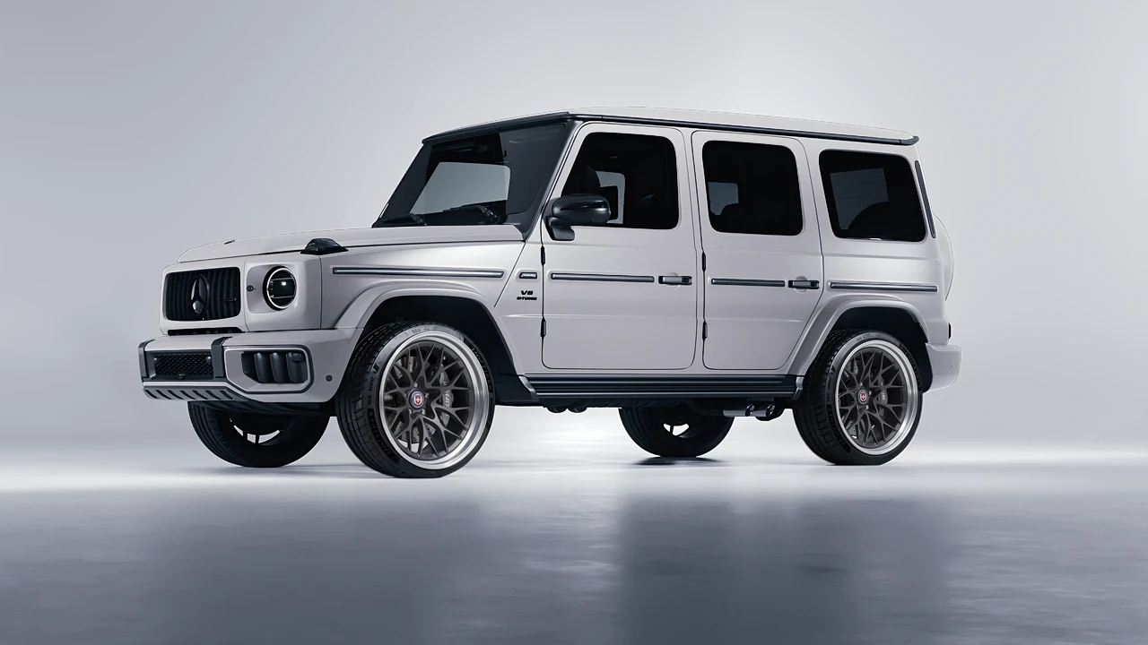 Mercedes-Benz G Class AMG 2025 on HRE Performance Wheels 520 forged wheels, front three-quarter view