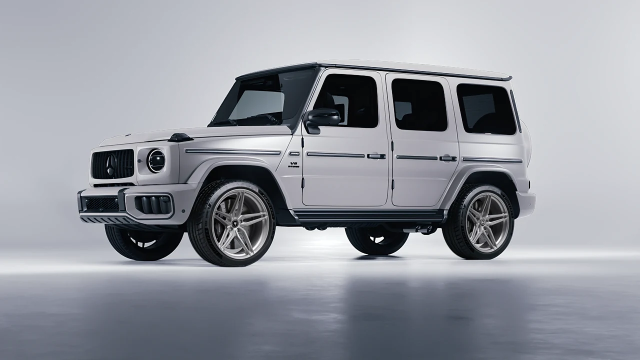 Mercedes-Benz G Class AMG 2025 on HRE Performance Wheels P107SC forged wheels, front three-quarter view