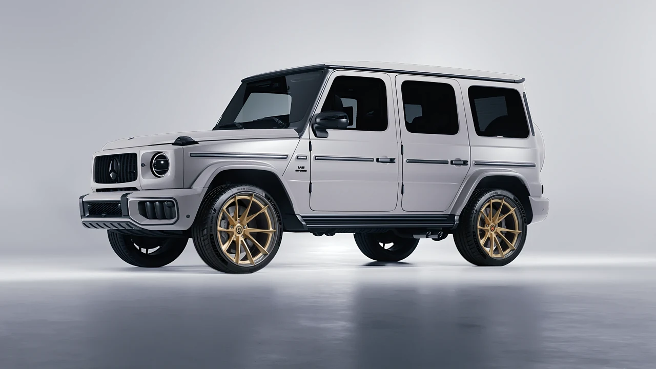 Mercedes-Benz G Class AMG 2025 on HRE Performance Wheels S204H forged wheels, front three-quarter view