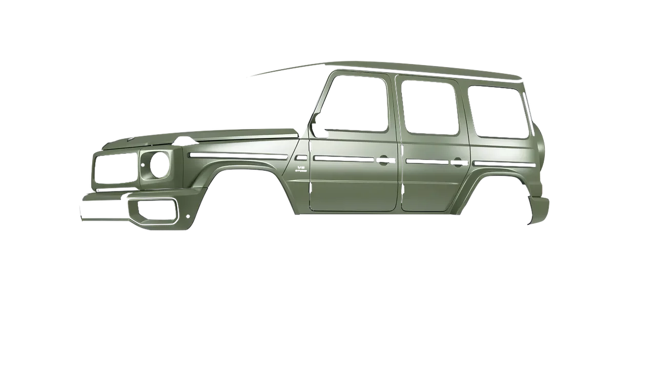 Mercedes-Benz G Class AMG 2025 wrapped in Satin Komodo Green (3M S56), front three-quarter view