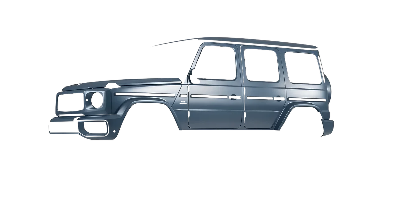 Mercedes-Benz G Class AMG 2025 wrapped in Satin Lunar Blue (3M S87), front three-quarter view
