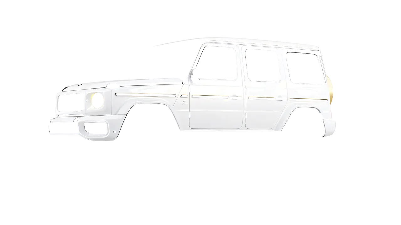 Mercedes-Benz G Class AMG 2025 wrapped in Gold White Starlight Gloss (KPMF K75472), front three-quarter view