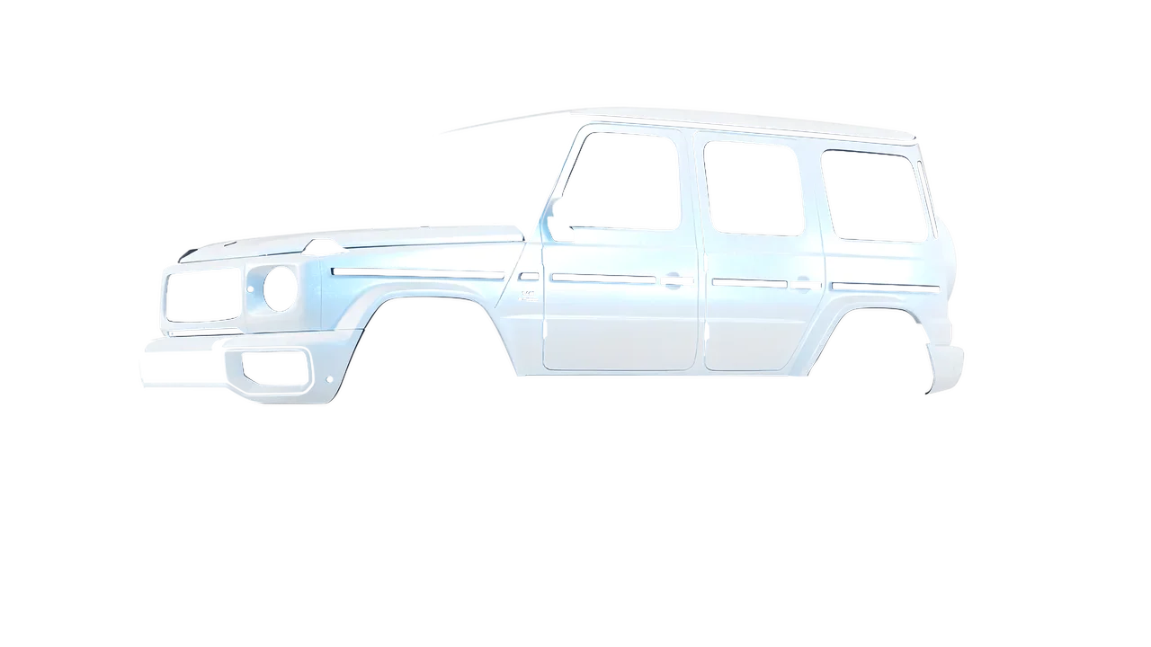 Mercedes-Benz G Class AMG 2025 wrapped in Matt Pacific Blue White Starlight (KPMF K75576), front three-quarter view