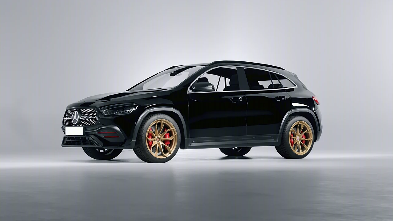 Mercedes-Benz GLA 2020 on HRE Performance Wheels S201H forged wheels, front three-quarter view