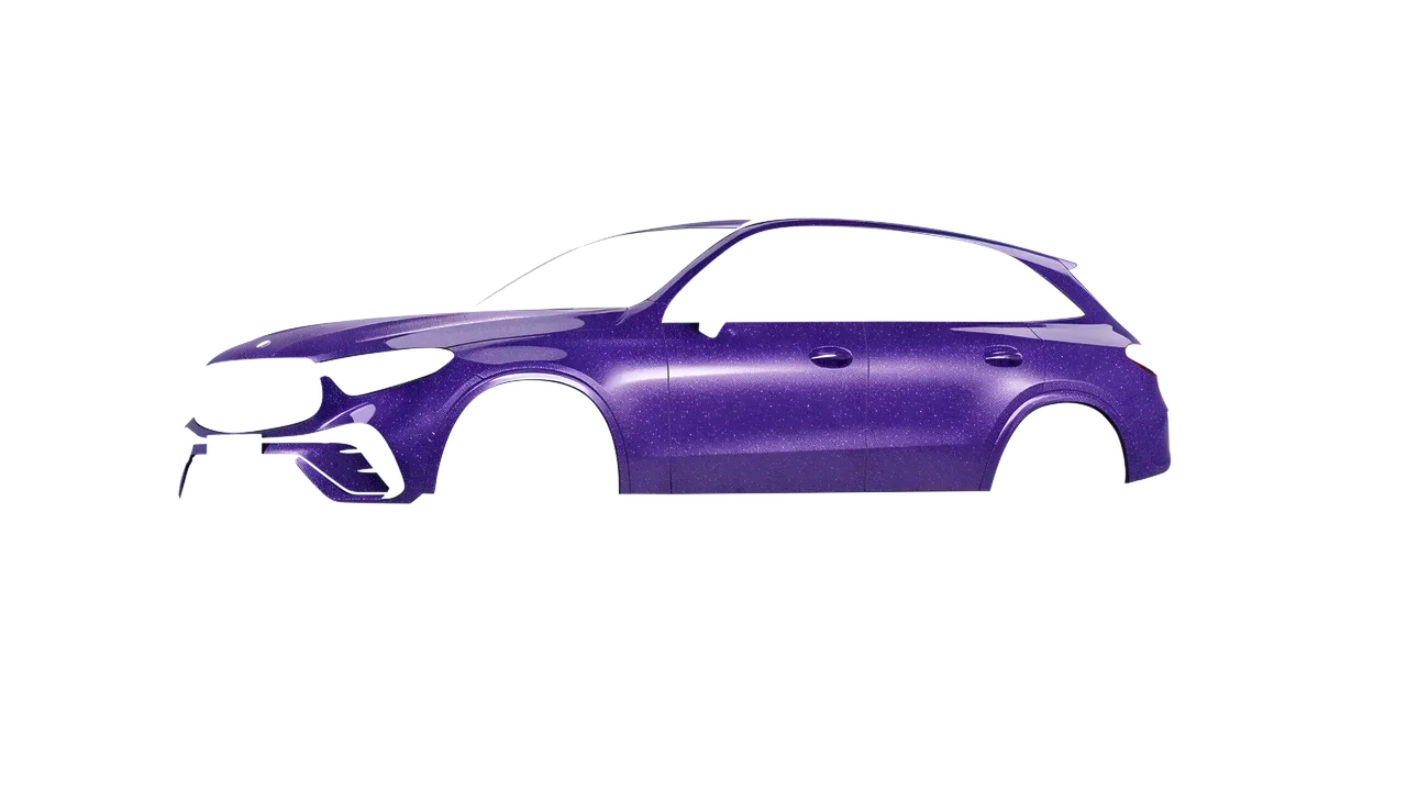 Mercedes-Benz GLC AMG Line 2023 wrapped in Purple (Avery Dennison SW900-587-D), front three-quarter view