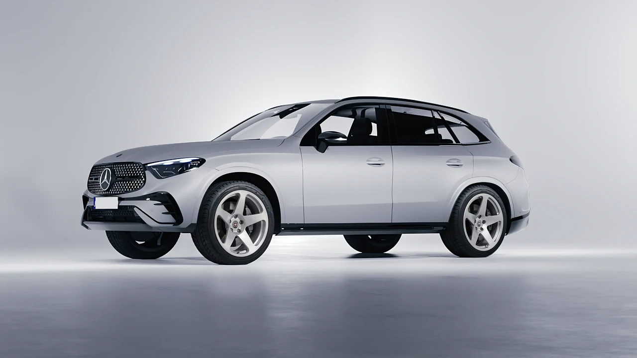 Mercedes-Benz GLC AMG Line 2023 on HRE Performance Wheels 305M forged wheels, front three-quarter view