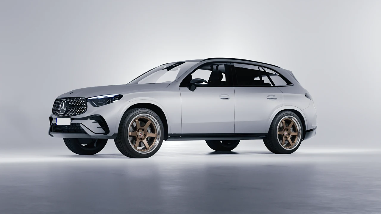 Mercedes-Benz GLC AMG Line 2023 on HRE Performance Wheels C106 forged wheels, front three-quarter view