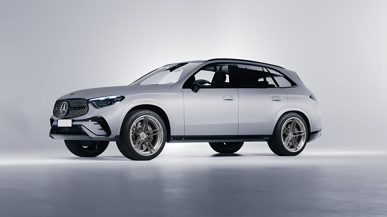 Mercedes-Benz GLC AMG Line 2023 on HRE Performance Wheels G-Code forged wheels, front three-quarter view