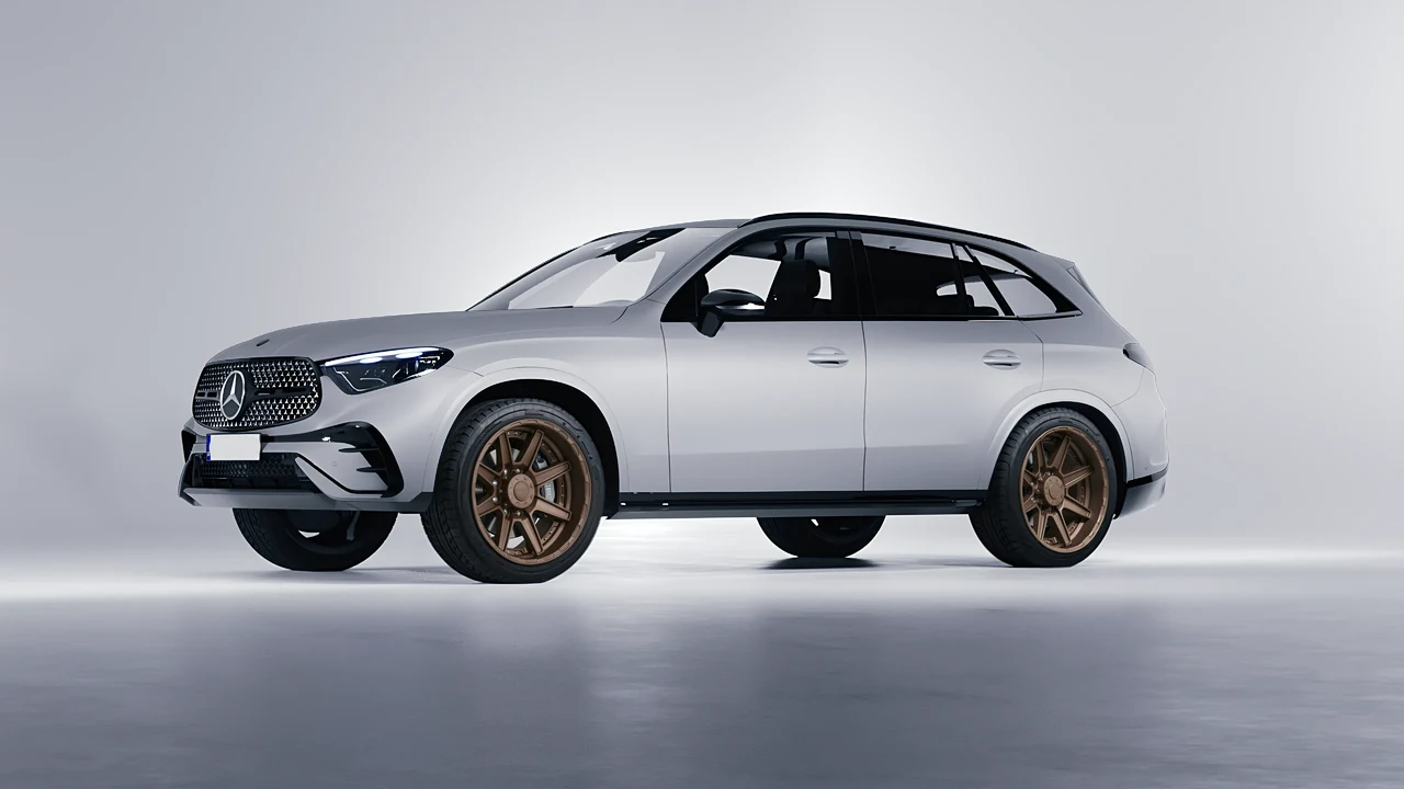 Mercedes-Benz GLC AMG Line 2023 on HRE Performance Wheels HD188 forged wheels, front three-quarter view