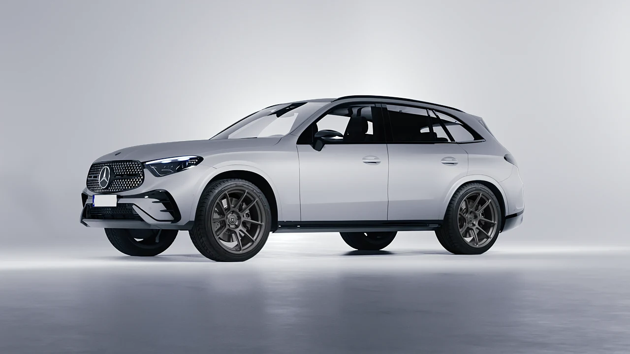 Mercedes-Benz GLC AMG Line 2023 on HRE Performance Wheels RC104 forged wheels, front three-quarter view