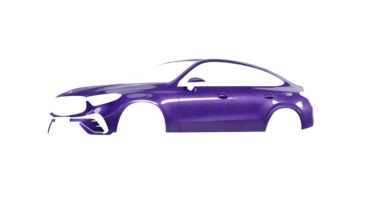 Mercedes-Benz GLC Coupe 2023 wrapped in Purple (Avery Dennison SW900-587-D), front three-quarter view
