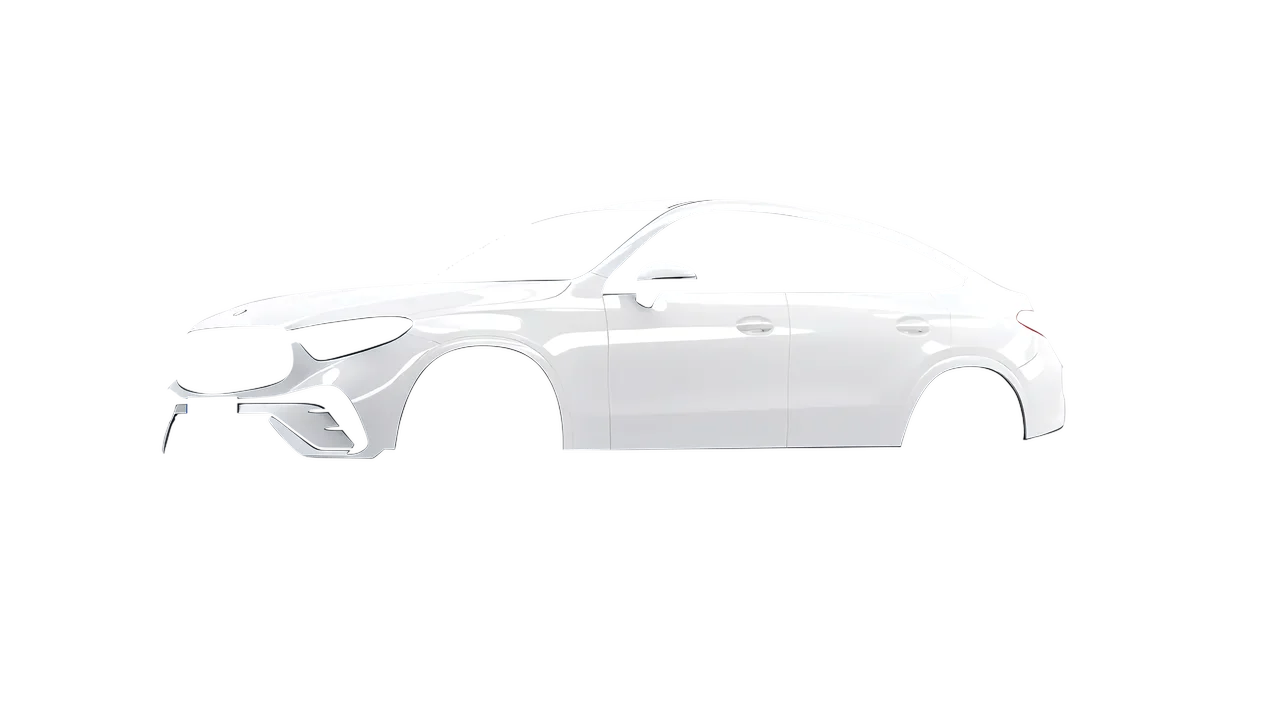 Mercedes-Benz GLC Coupe 2023 wrapped in Gloss White (3M G10), front three-quarter view