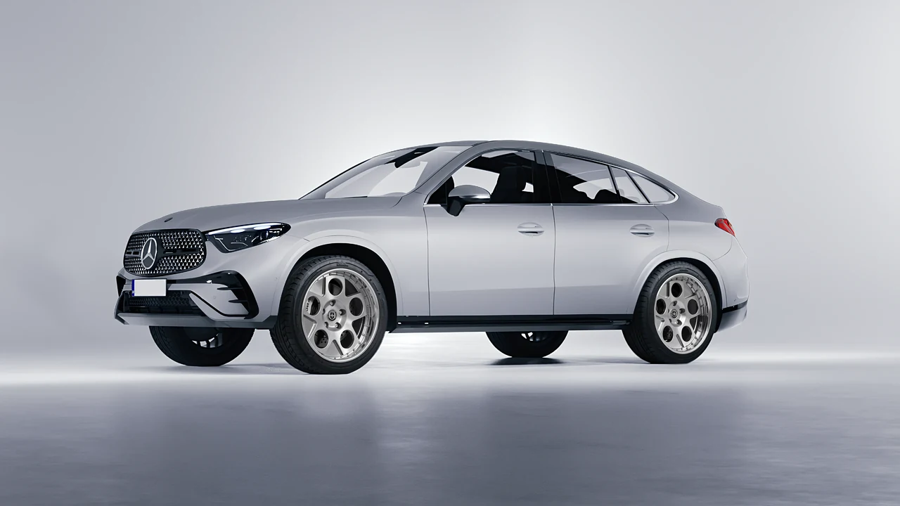 Mercedes-Benz GLC Coupe 2023 on HRE Performance Wheels 454 forged wheels, front three-quarter view