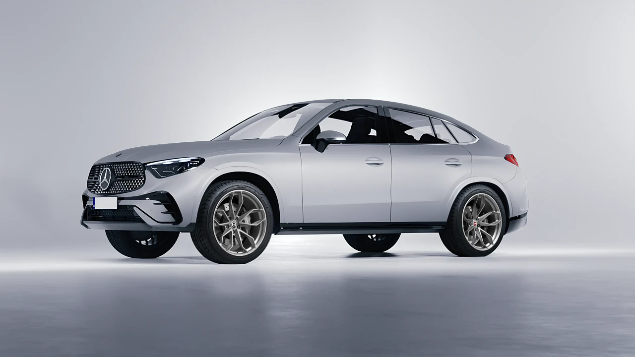 Mercedes-Benz GLC Coupe 2023 on HRE Performance Wheels P201 forged wheels, front three-quarter view