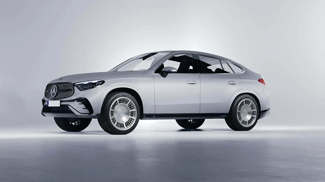 Mercedes-Benz GLC Coupe 2023 on RDB LA Masterpiece forged wheels, front three-quarter view