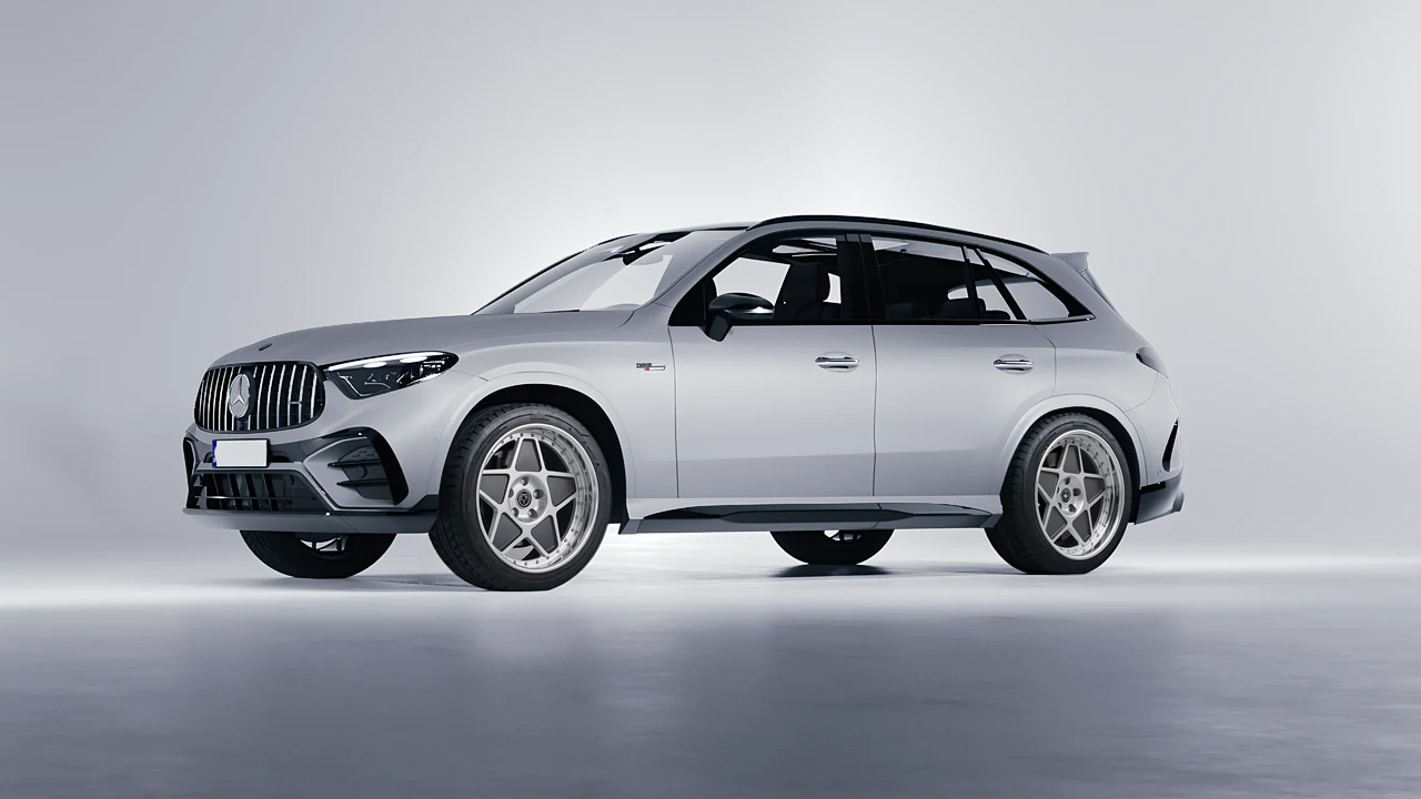 Mercedes-Benz Glc63 S AMG E Performance 2023 on HRE Performance Wheels 505 forged wheels, front three-quarter view