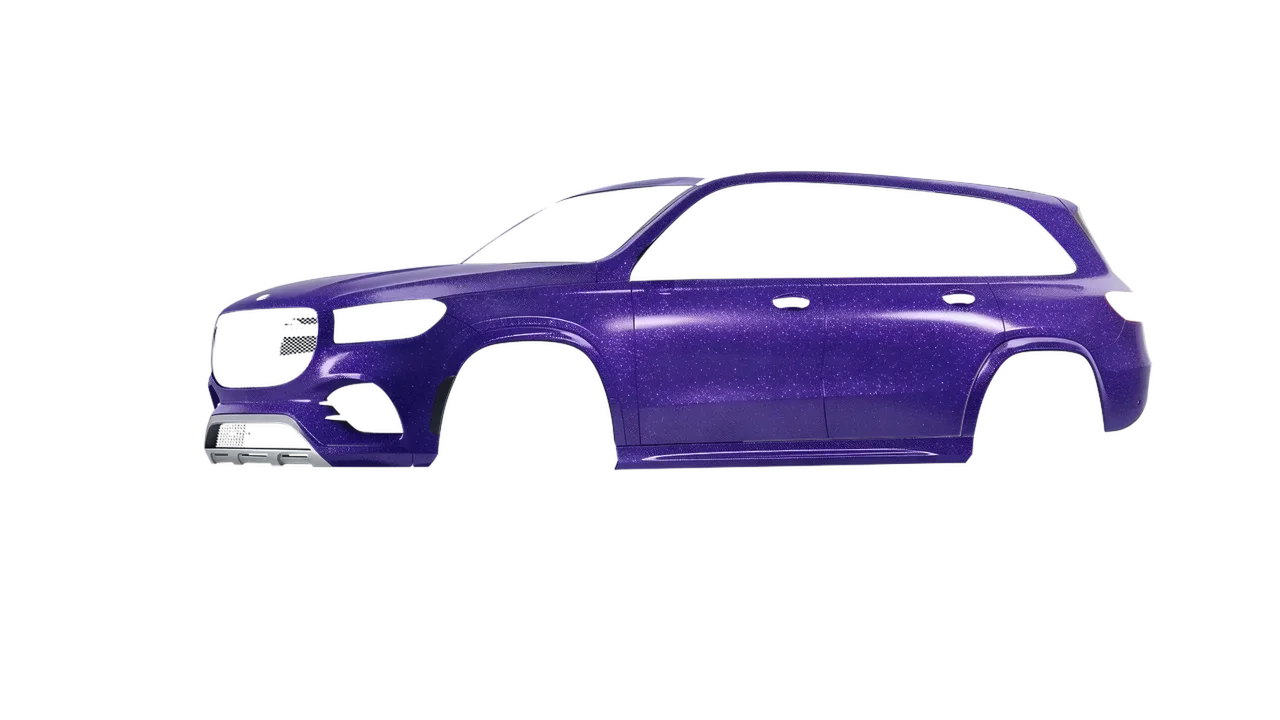 Mercedes-Benz GLS  Class 2023 wrapped in Purple (Avery Dennison SW900-587-D), front three-quarter view