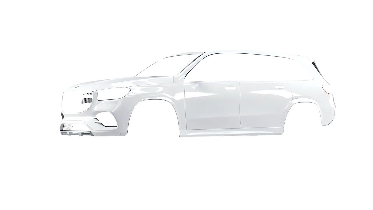 Mercedes-Benz GLS  Class 2023 wrapped in Gloss White (3M G10), front three-quarter view
