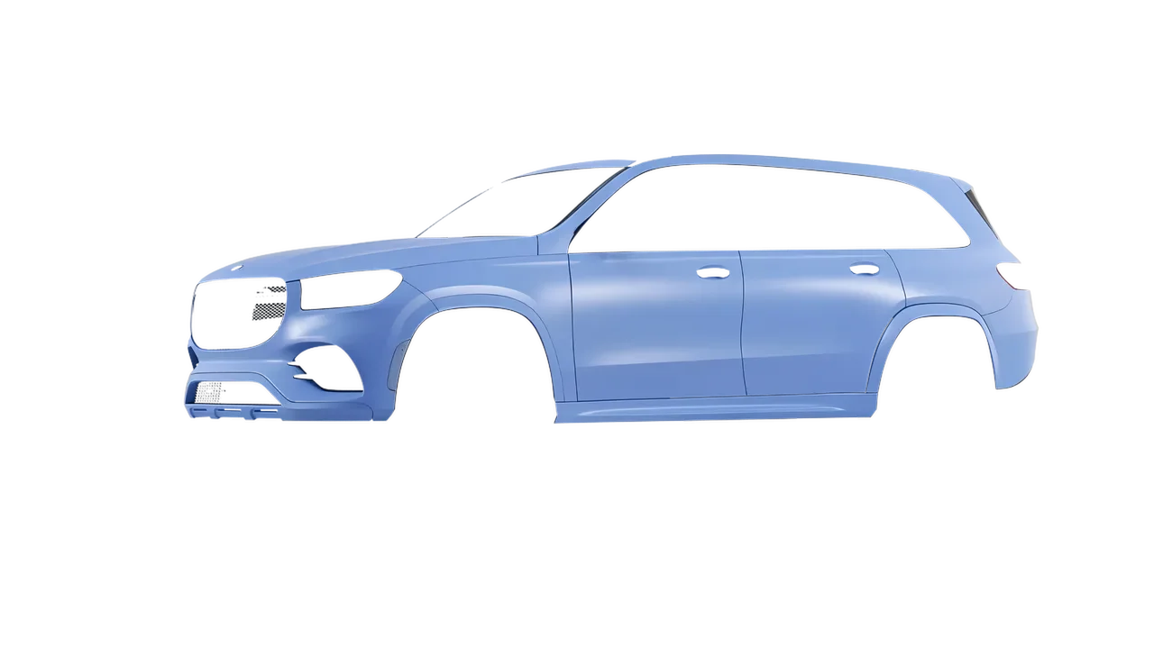 Mercedes-Benz GLS  Class 2023 wrapped in Dreamline Blue (Avery Dennison SW900-616-O), front three-quarter view