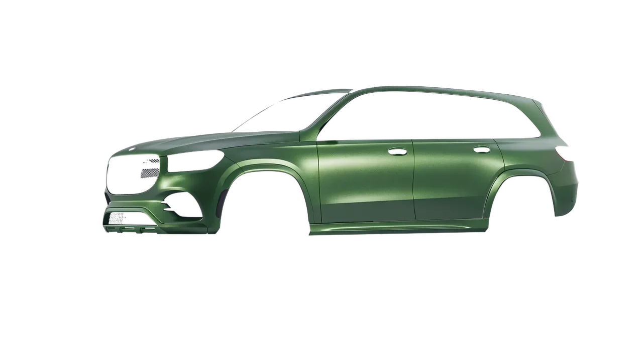 Mercedes-Benz GLS  Class 2023 wrapped in Apple Green (Avery Dennison SW900-745-M), front three-quarter view