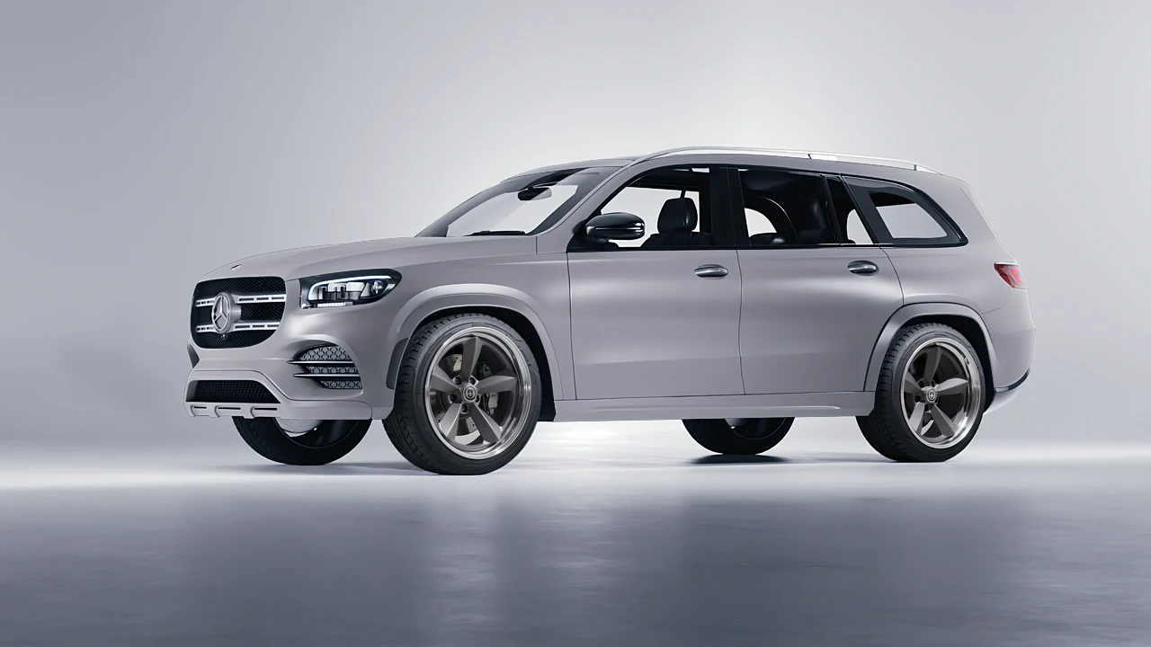 Mercedes-Benz GLS  Class 2023 on HRE Performance Wheels 105 forged wheels, front three-quarter view