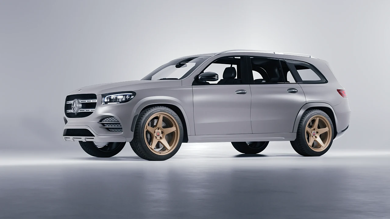 Mercedes-Benz GLS  Class 2023 on HRE Performance Wheels 305-GTS forged wheels, front three-quarter view