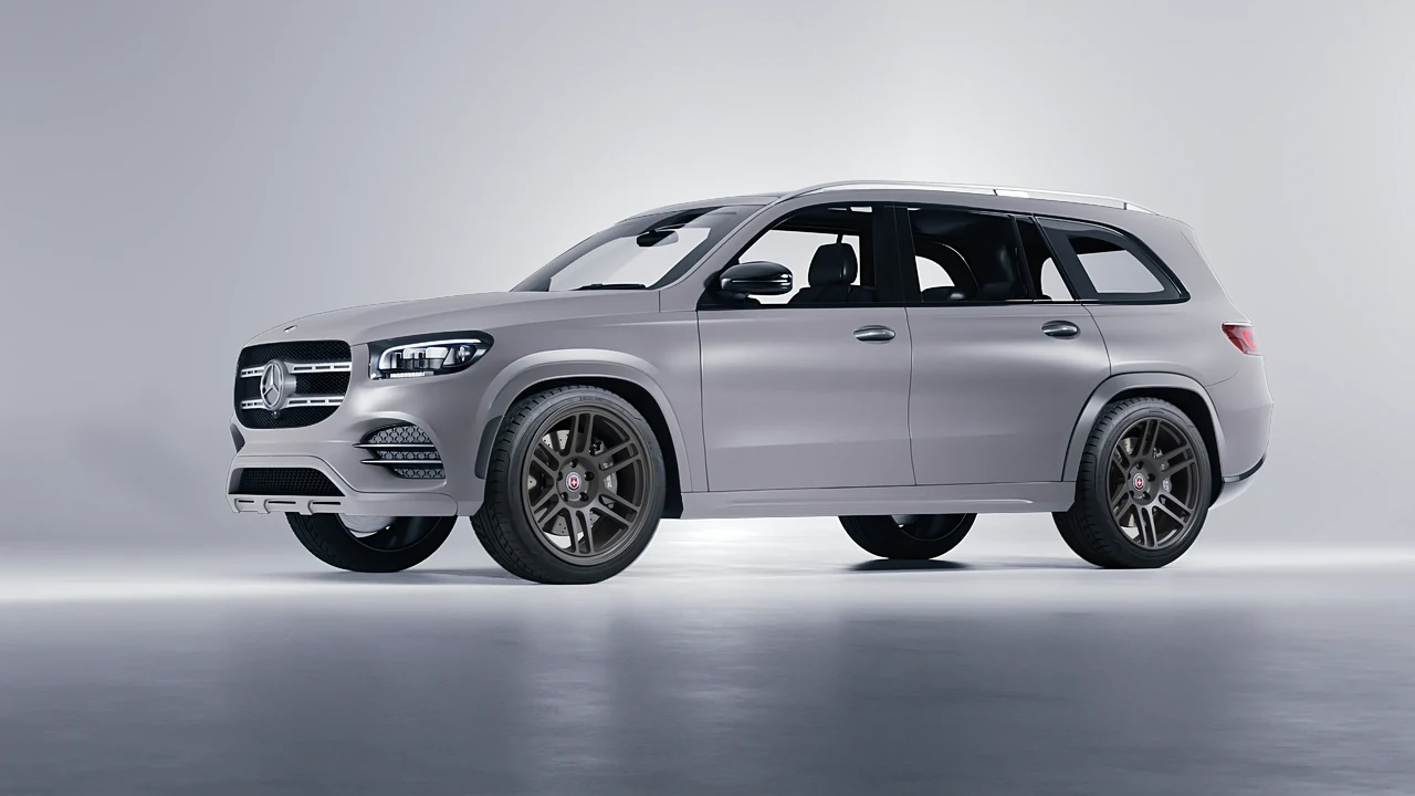 Mercedes-Benz GLS  Class 2023 on HRE Performance Wheels 312-GT forged wheels, front three-quarter view