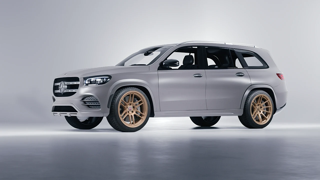 Mercedes-Benz GLS  Class 2023 on HRE Performance Wheels 312-GTS forged wheels, front three-quarter view