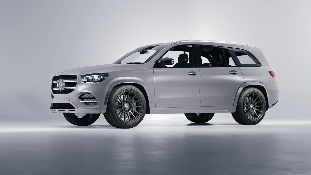 Mercedes-Benz GLS  Class 2023 on HRE Performance Wheels 313-GT forged wheels, front three-quarter view