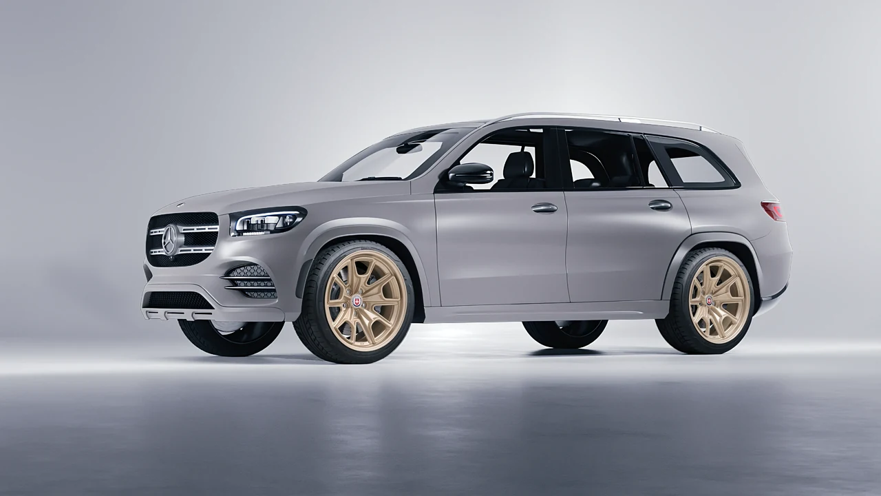 Mercedes-Benz GLS  Class 2023 on HRE Performance Wheels 427M forged wheels, front three-quarter view