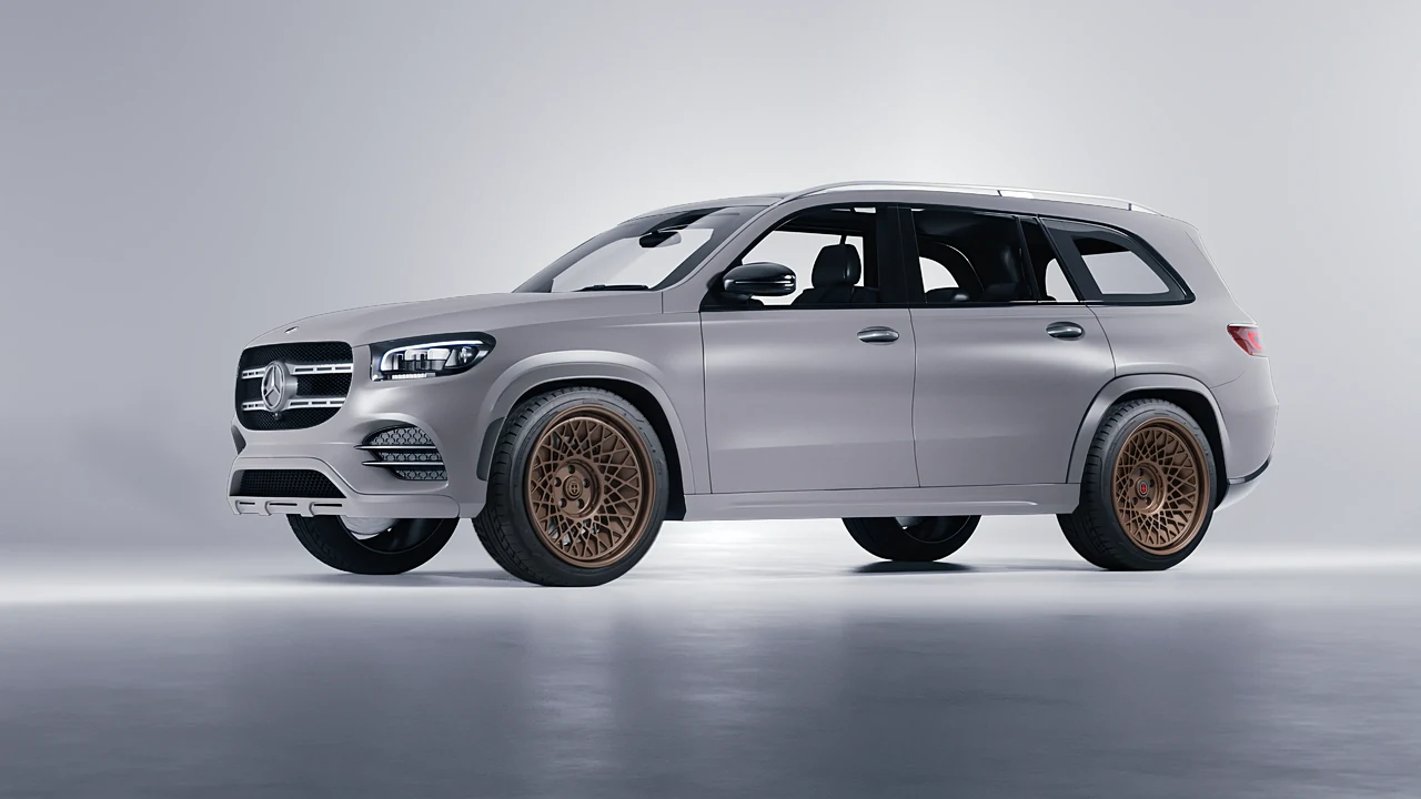 Mercedes-Benz GLS  Class 2023 on HRE Performance Wheels 501-GTM forged wheels, front three-quarter view