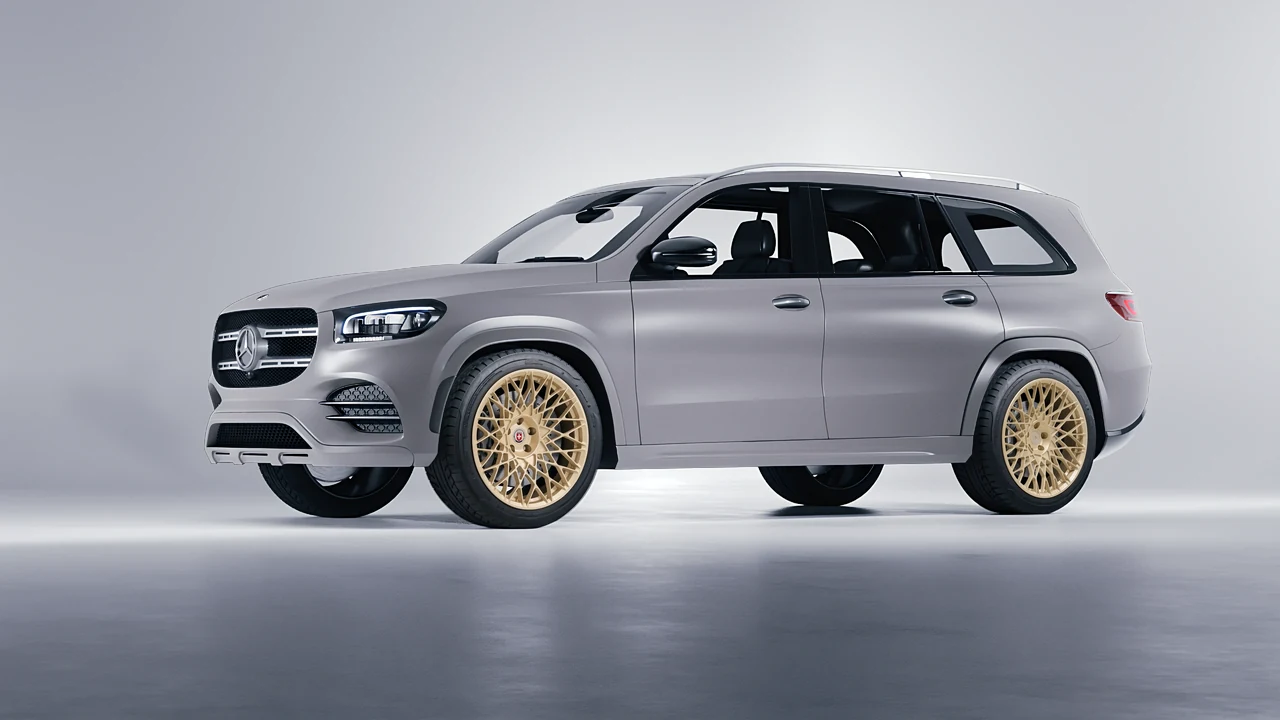 Mercedes-Benz GLS  Class 2023 on HRE Performance Wheels 501M forged wheels, front three-quarter view