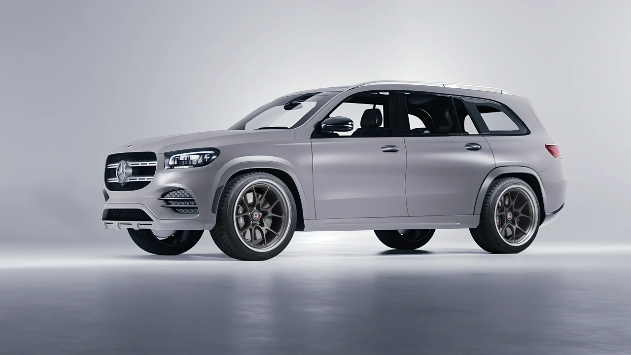 Mercedes-Benz GLS  Class 2023 on HRE Performance Wheels 521 forged wheels, front three-quarter view